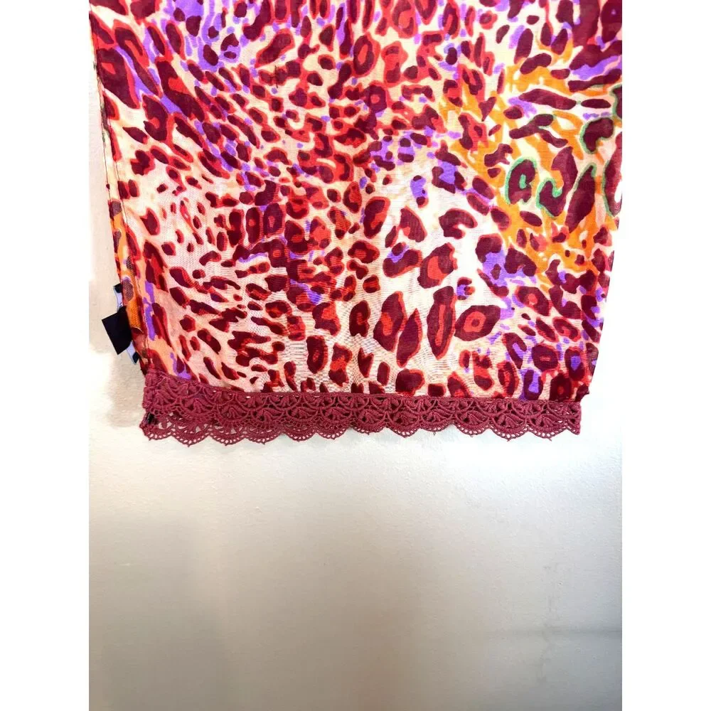 Scarf Platinum by ABS Oversided Rust,Orange, green and Purple animal print